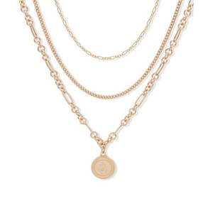 Multi-Row Pendant Necklace Gold