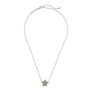 Kendra Scott Jae Star Silver Pendant Necklace in Platinum Drusy