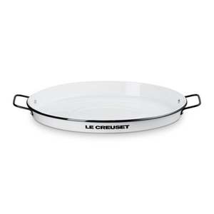 24" Everyday EnamelWare Oval Serving Tray, White