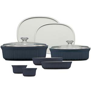 French White 10pc Bakeware Set French Navy