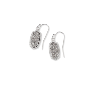 Kendra Scott Lee Silver Drop Earrings in Platinum Drusy