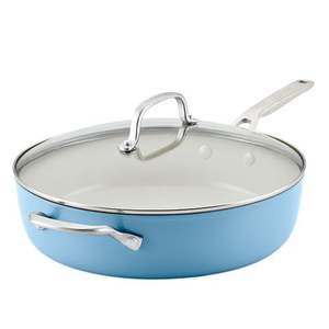 Hard Anodized Ceramic 5qt Saute Pan w/ Lid Blue Velvet