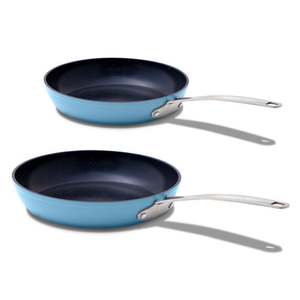 Duralon Blue 2pc Ceramic Nonstick Fry Pan Set Rustic Copper