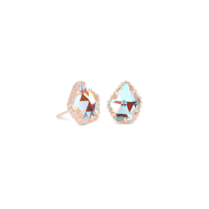Kendra Scott Tessa Rose Gold Stud Earrings in Dichroic Glass