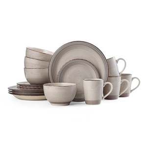 Sadie Cream 16pc Stoneware Dinnerware Set