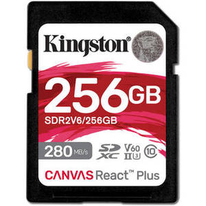 Kingston 256GB Canvas React Plus UHS-II SDXC Memor