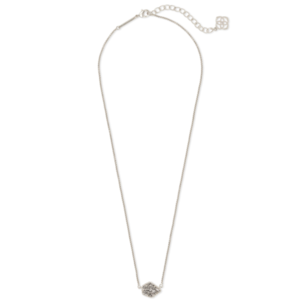 Kendra Scott Tess Silver Pendant Necklace in Platinum Drusy