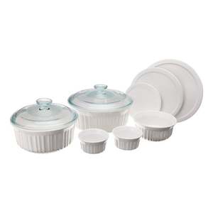 French White 10pc Ceramic Round Bakeware Set