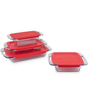 Easy Grab 8pc Glass Baking Dish Set w/ Lids