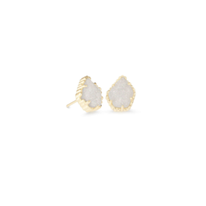 Kendra Scott Tessa Gold Stud Earrings in Iridescent Drusy