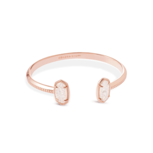 Kendra Scott Elton Rose Gold Cuff Bracelet in Iridescent Drusy