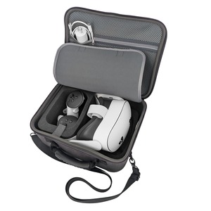 CASEMATIX - Custom Protective Case with Shoulder Strap for Meta Quest 3S, 3 and 2 VR Headsets and Accessories - Gray