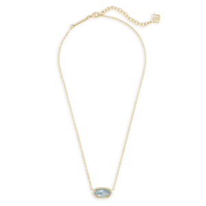 Kendra Scott Elisa Gold Pendant Necklace in Light Blue Illusion