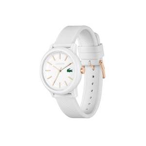 Ladies 12.12 Rose Gold & White Silicone Strap Watch White Dial