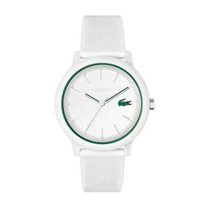 Mens 12.12 White & Green Silicone Strap Watch White Dial