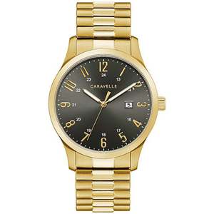 Mens Gold-Tone Expansion Watch Gray Dial