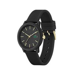 Mens 12.12 Gold & Black Silicone Watch Black Dial