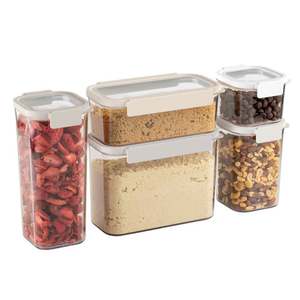 10pc Pantry Airtight Dry Food Storage Set White Stone