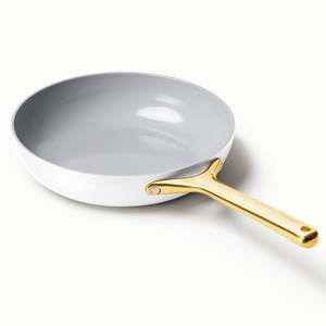 8" Iconics Nonstick Ceramic Fry Pan White/Gold