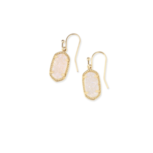 Kendra Scott Lee Gold Drop Earrings in Iridescent Drusy