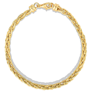 Sterling Silver Russian Wheat Bracelet Yellow Gold