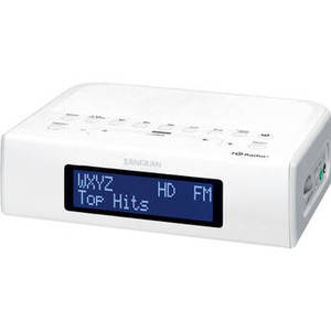 Sangean HDR-15 AM/FM/HD Tabletop Clock Radio (Whit