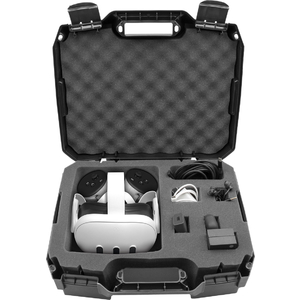 CASEMATIX - Hard Shell Custom Travel Case for Meta Quest 3 and 2 VR Headsets - Black