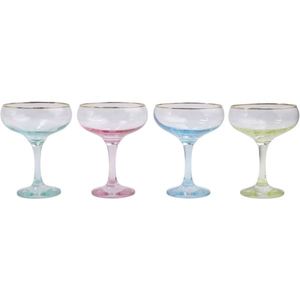 Rainbow 4-Piece Champagne Glasses